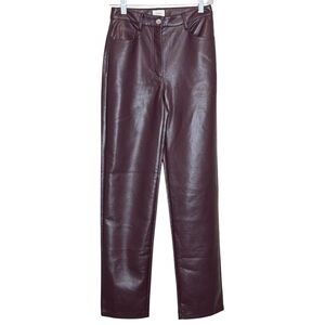 Wilfred The Melina Spiced Burgundy Vegan High Waisted Faux Leather Pant 2